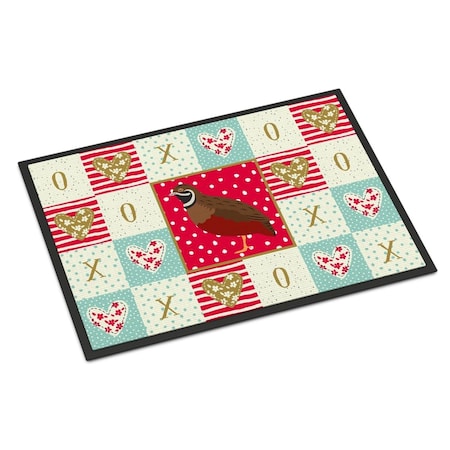 Jensendistributionservices 18 x 27 in. Chinese Painted or King Quail Love Indoor or Outdoor Mat MI1718951